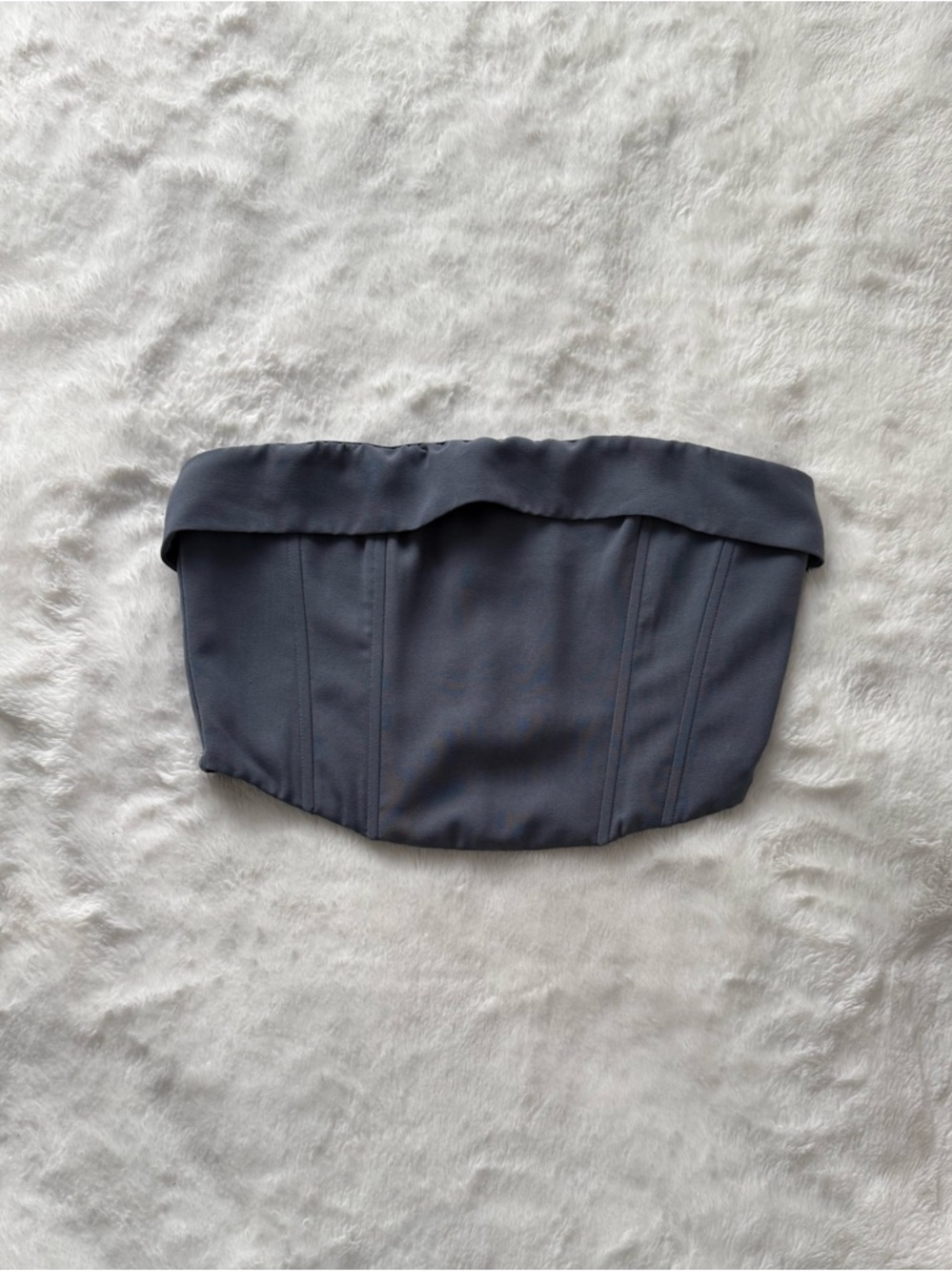 Tenshoppe Strapless Blue Gray Corset Top